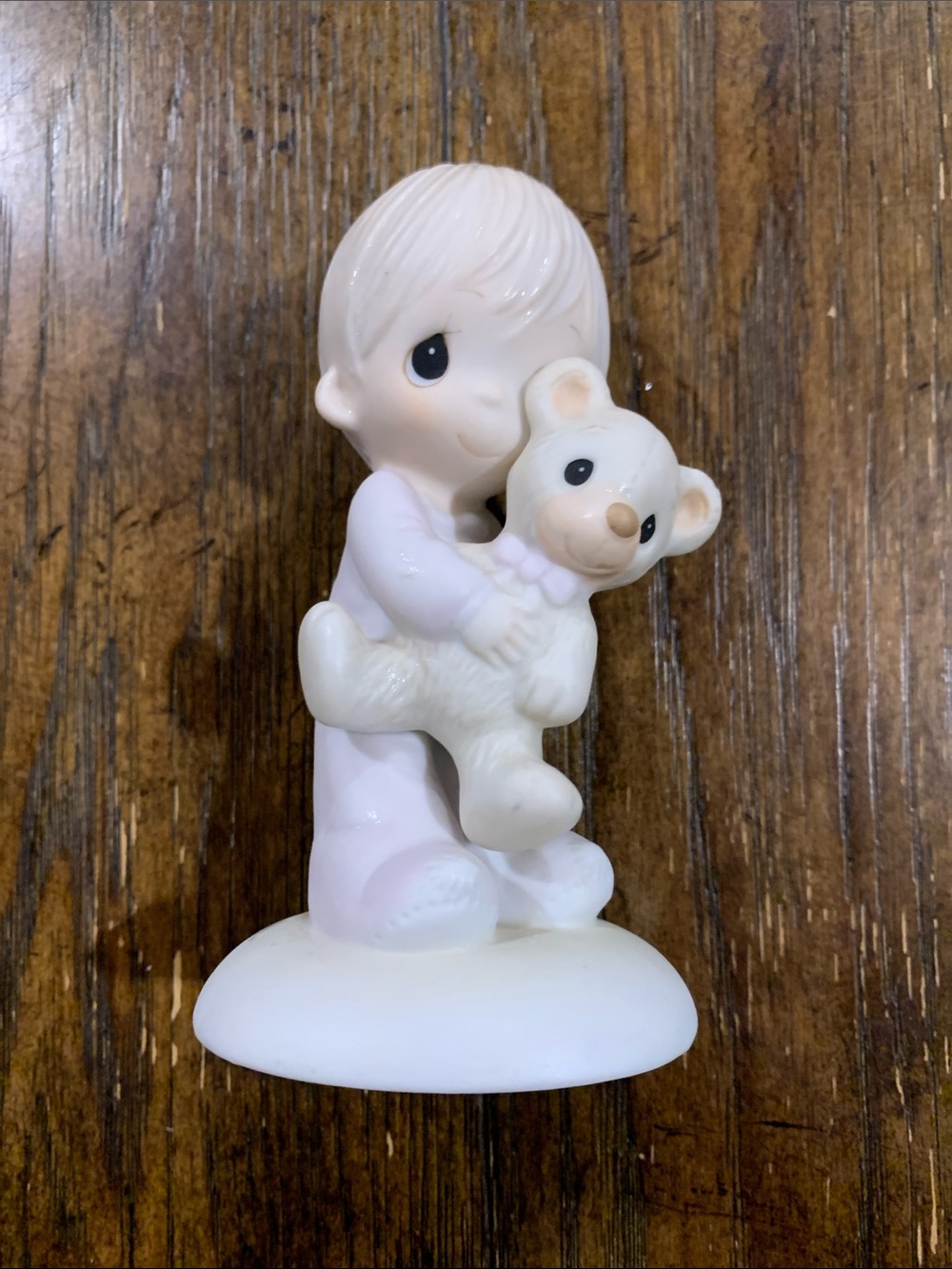 Precious Moments (Jesus Loves Me) Child Figurine Hugging Teddy